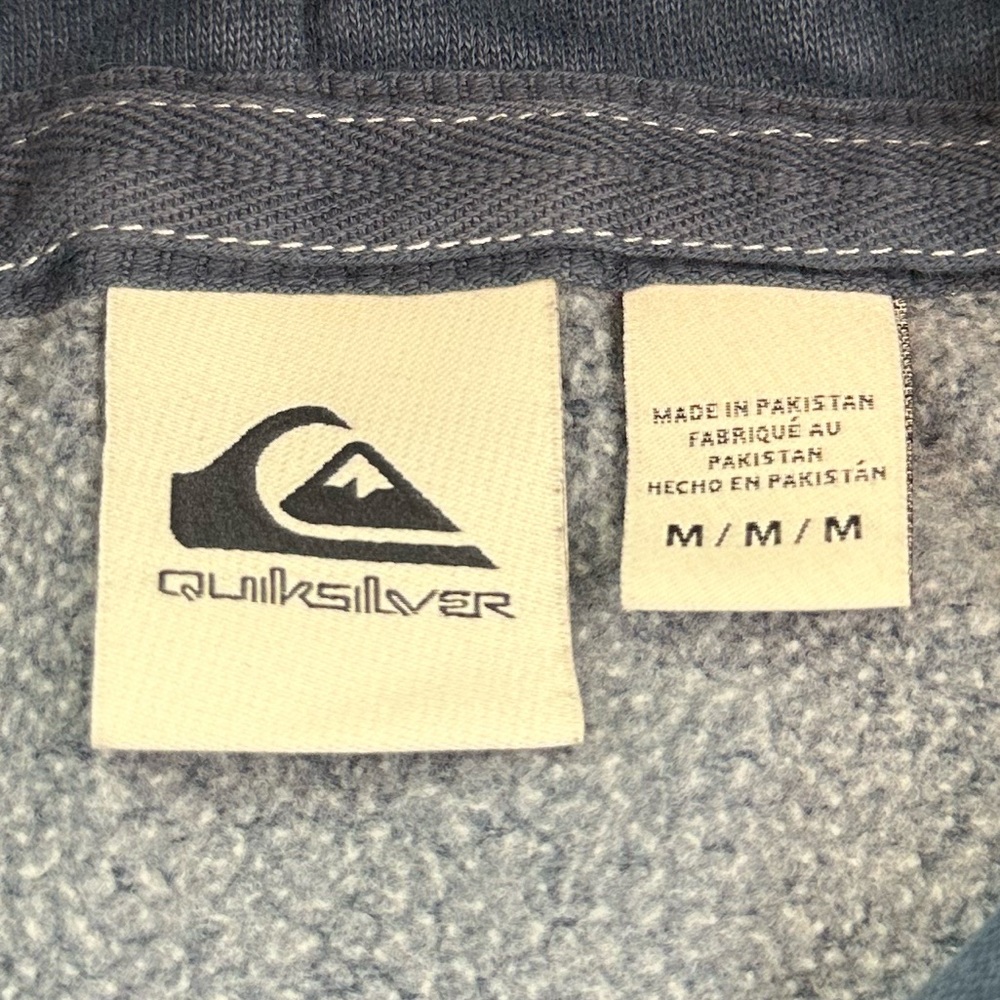 Quicksilver Hoodie Pullover Sweatshirt Sweet as Slab Blue Men’s Size Medium - Picture 7 of 9